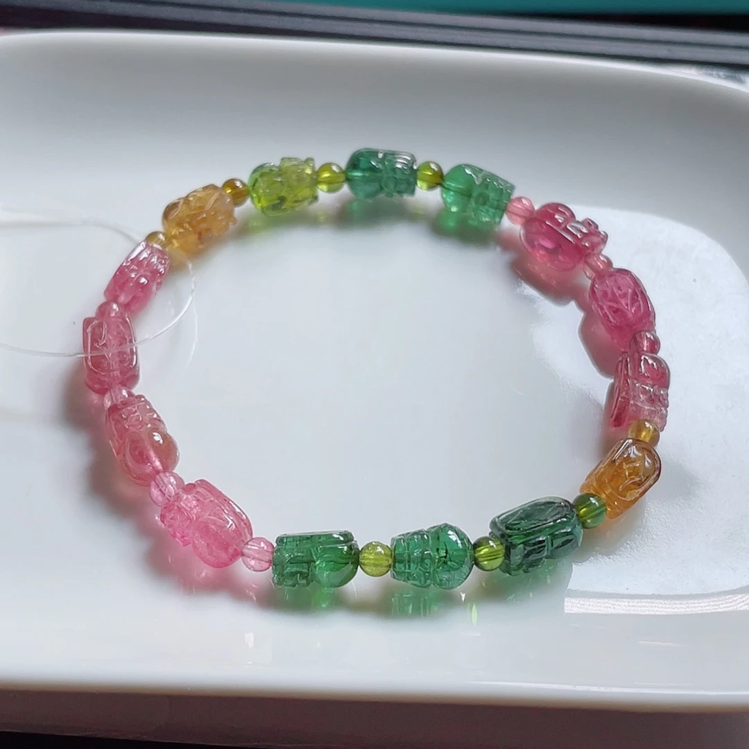 碧玺未镶嵌手链碧玺手链