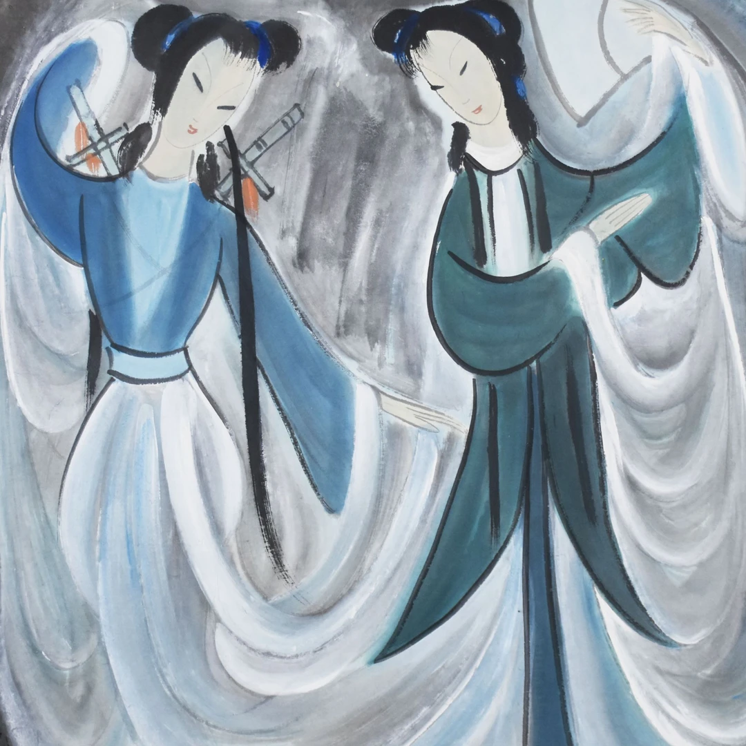 HM5196 仕女人物 68×68 纸本镜片 4.1平尺