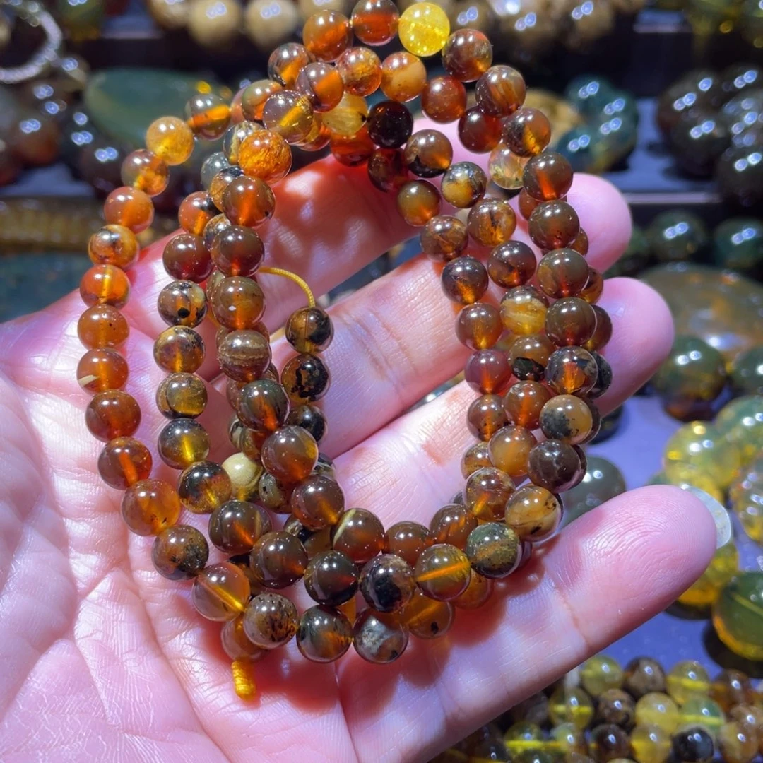 琥珀未镶嵌手链天然