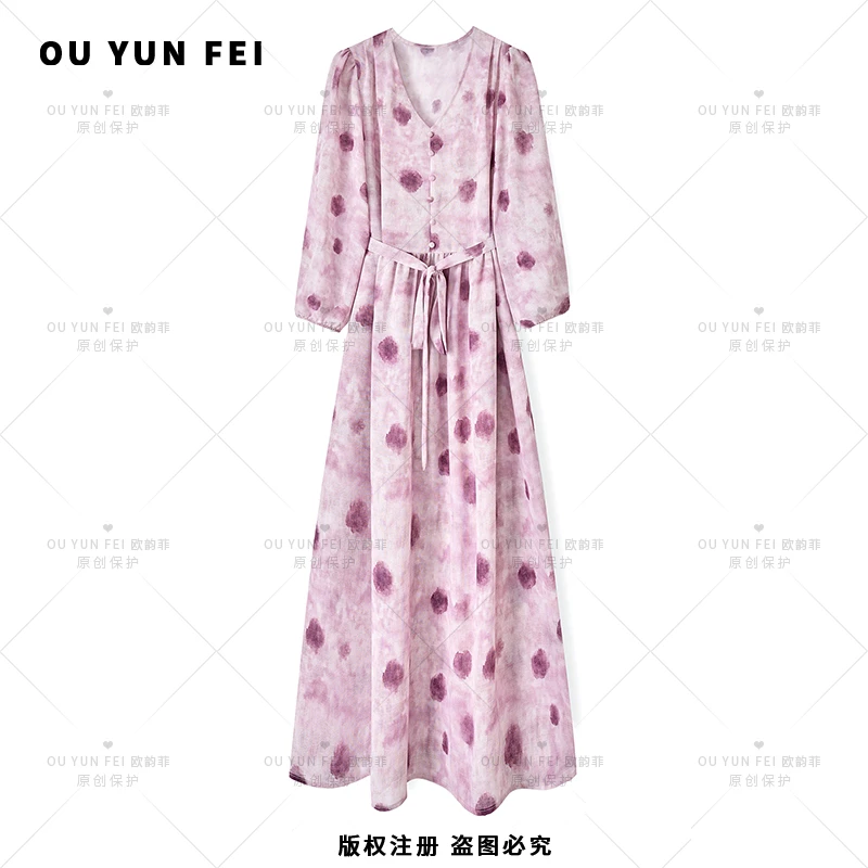 气质连衣裙夏季新款显瘦穿搭轻奢女装洋气高级长裙F2075