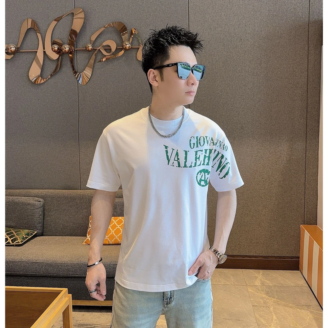 2025男士夏季潮流美式复古印花短袖T恤男士宽松休闲百搭纯棉上衣