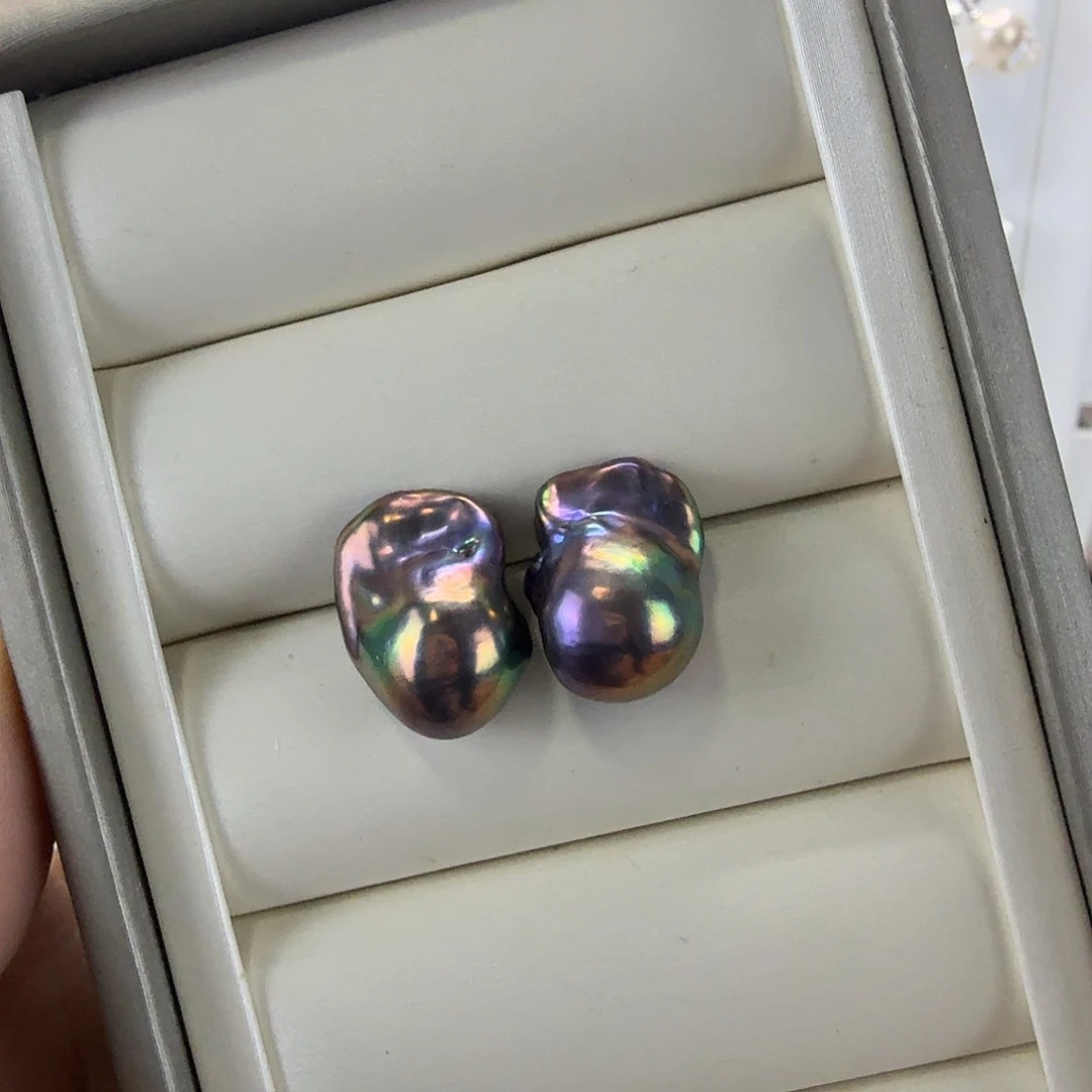 淡水珍珠耳饰银S925镶嵌