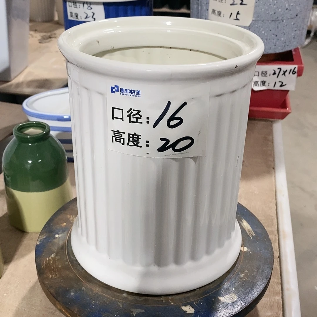 【闪购商品】微瑕花盆-罗马柱16×20-1个白