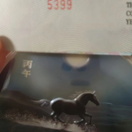 纯银150克彩银马,证书号5399