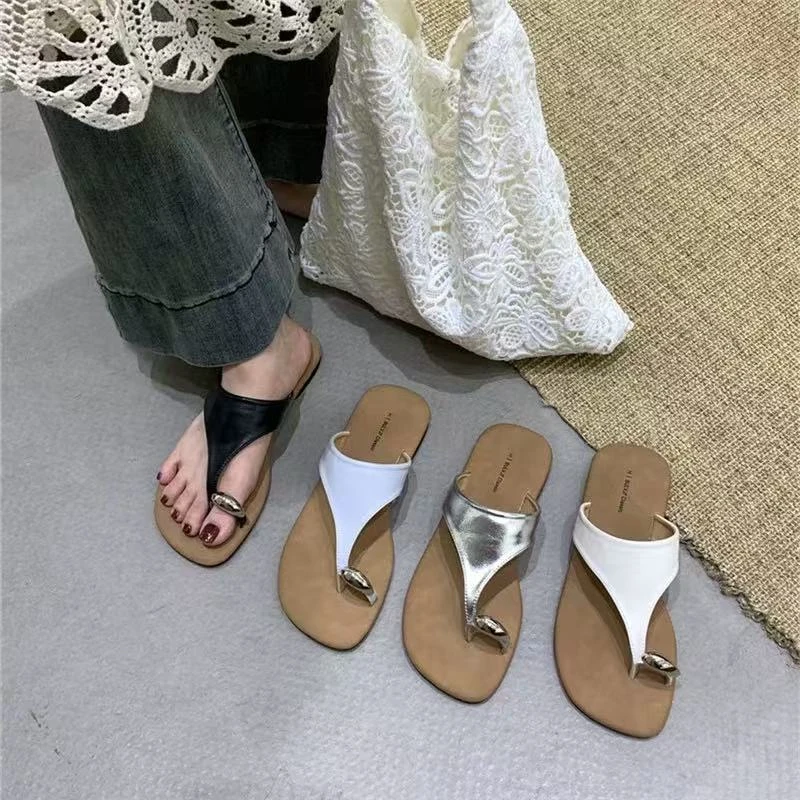 夏休闲款法式拖鞋配裙子仙女风夹脚拖鞋8893