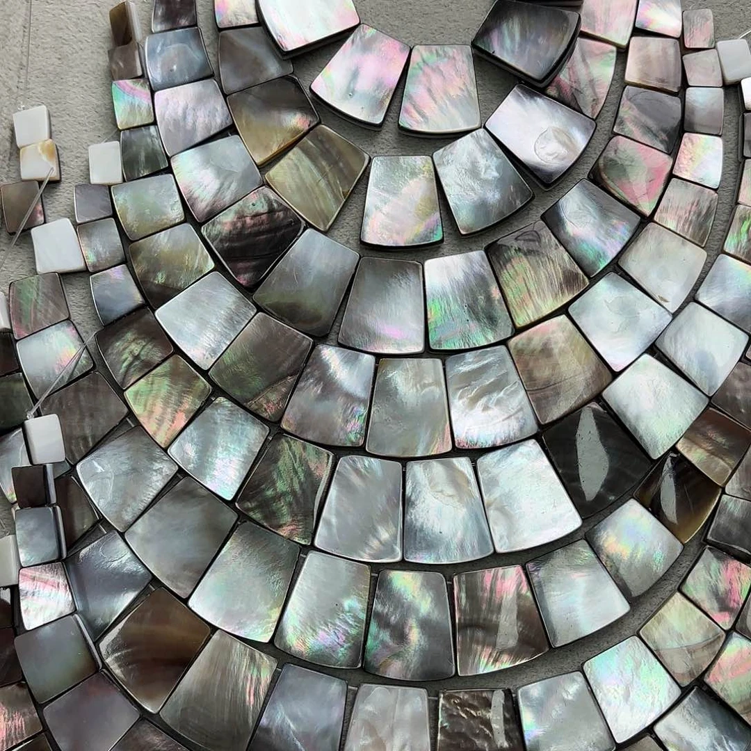 玛瑙/玉髓未镶嵌珠宝半成品黑贝塔链一条