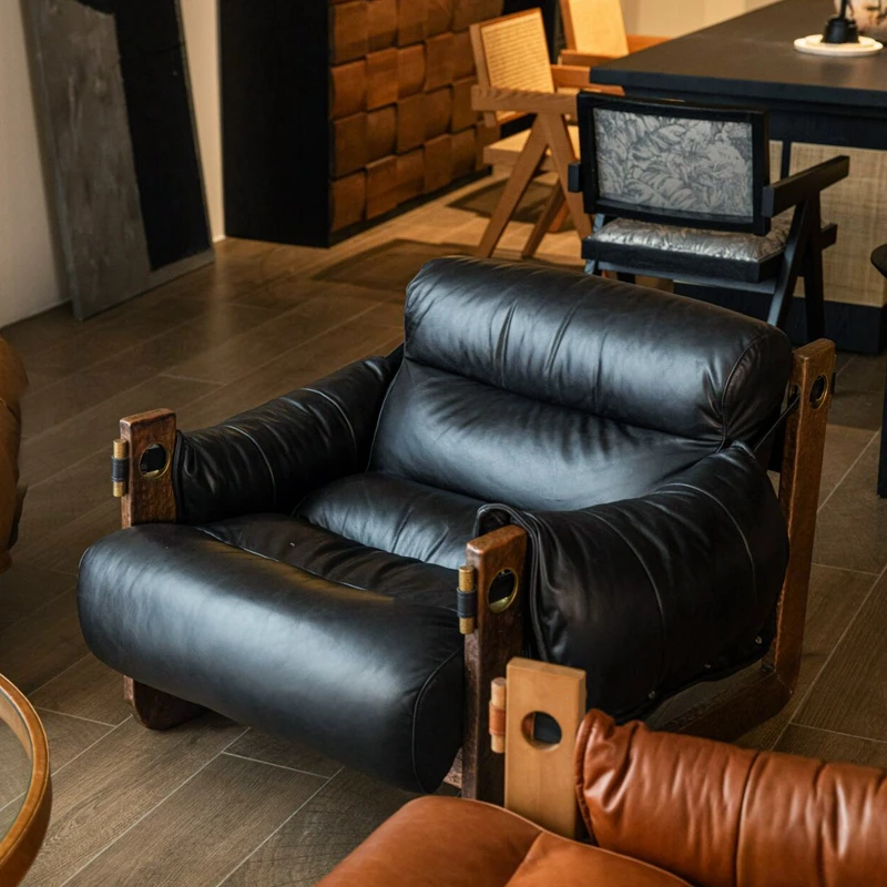 单人沙发椅泽西岛椅客厅中古风轻奢椅子靠背椅北欧复古高级感椅子