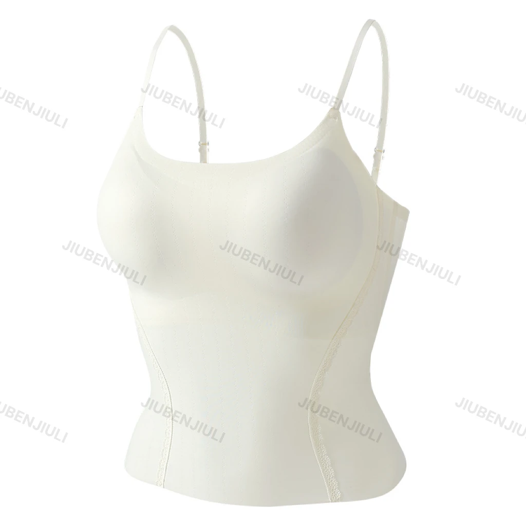 女士夏季无痕带罩杯吊带背心舒适薄款