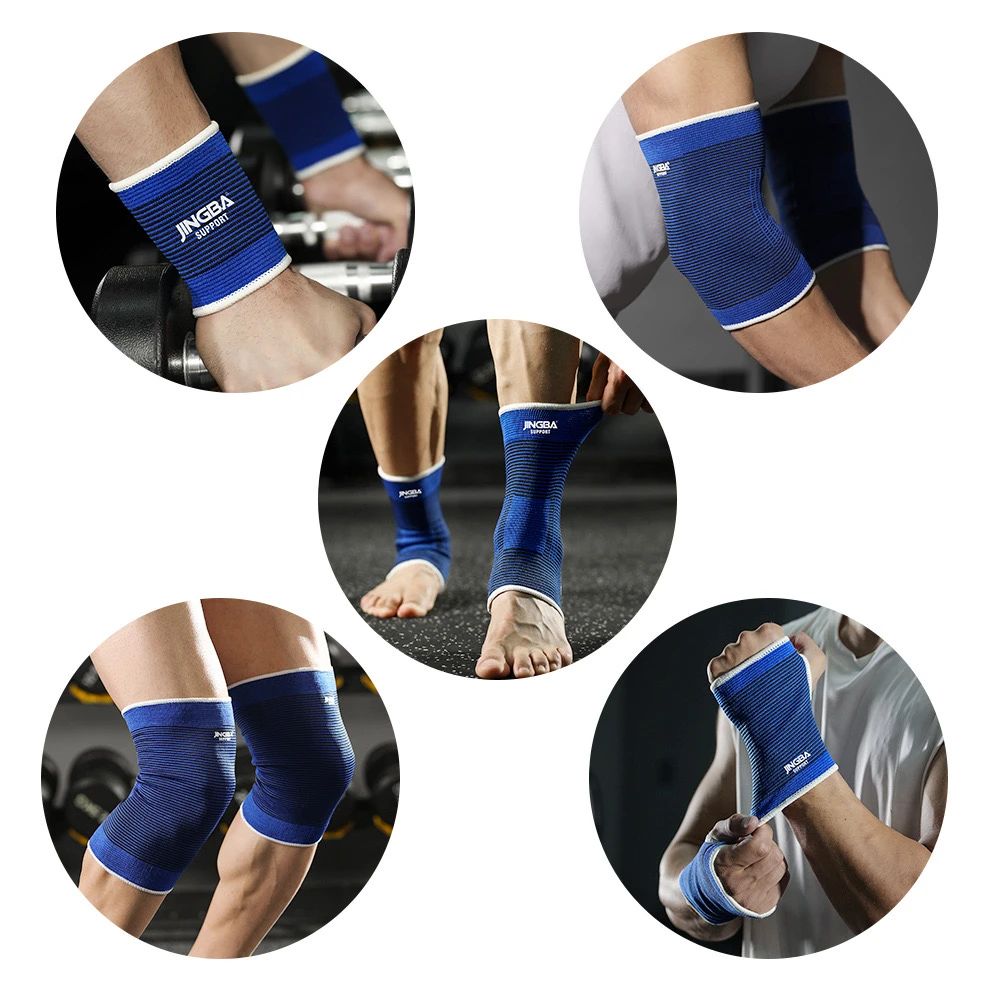 JINGBA 运动护具组合 护膝护肘透气户外骑行篮球护腕护具训练