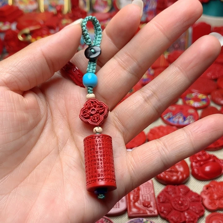 天然辰砂工艺品朱砂钥匙扣
