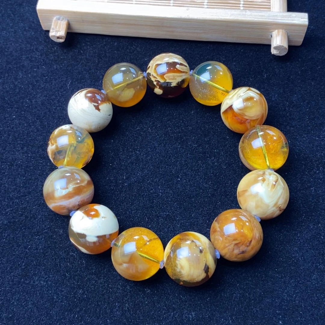 琥珀未镶嵌颈饰18mm顶配蜜宝手串