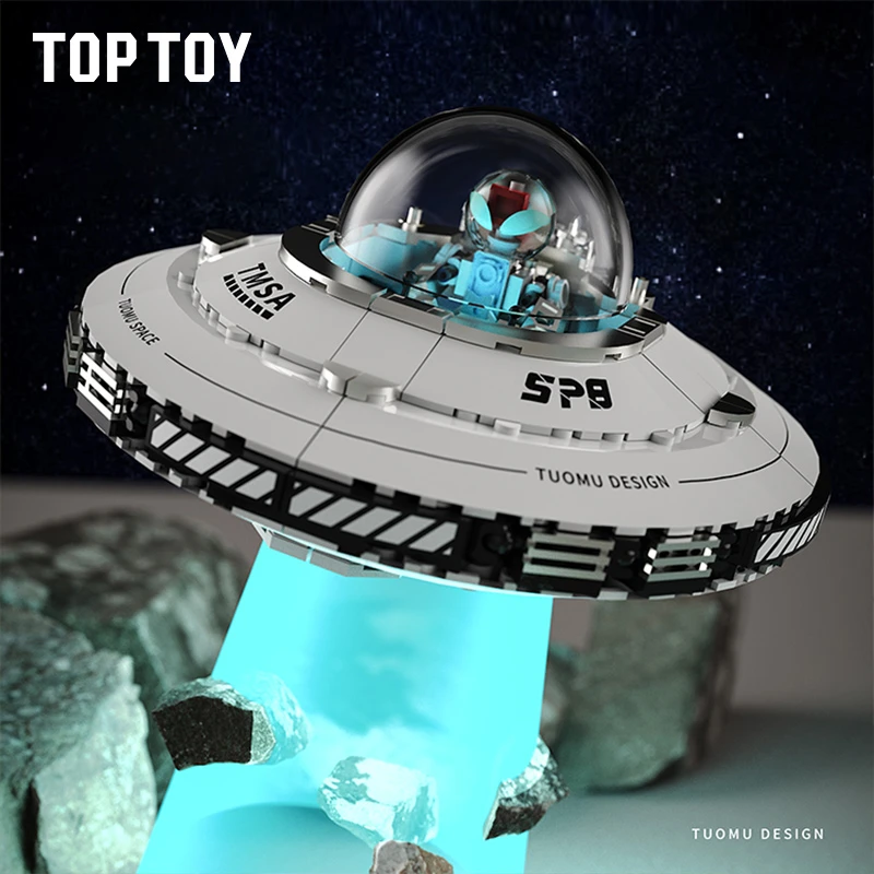 【送礼好物】TOPTOY宇宙UFO飞碟拼接积木3-6岁儿童益智玩具摆件