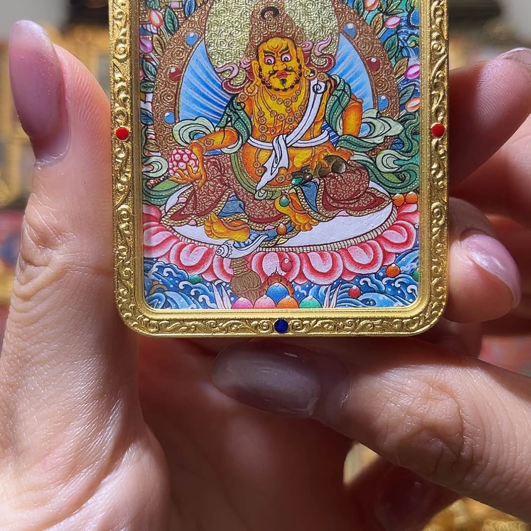 吊坠热贡手绘唐卡尕藏本黄c