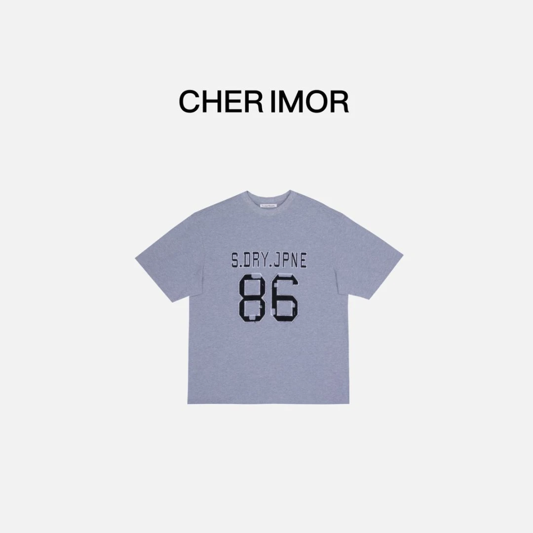 CHER IMOR【86T恤】韩系百搭字母正肩大版T恤 251007 Hi Fortune