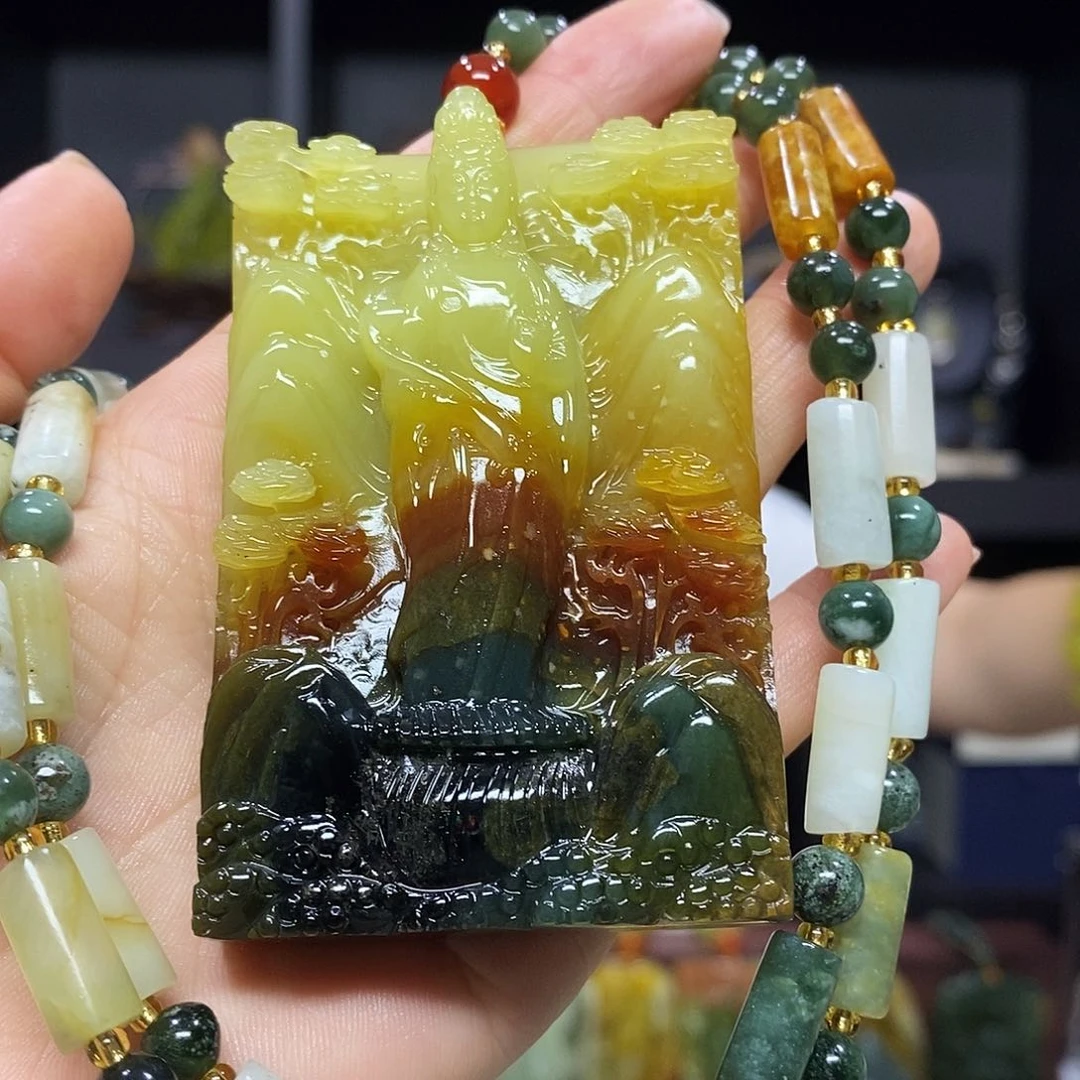 未镶嵌岫玉挂件吊坠