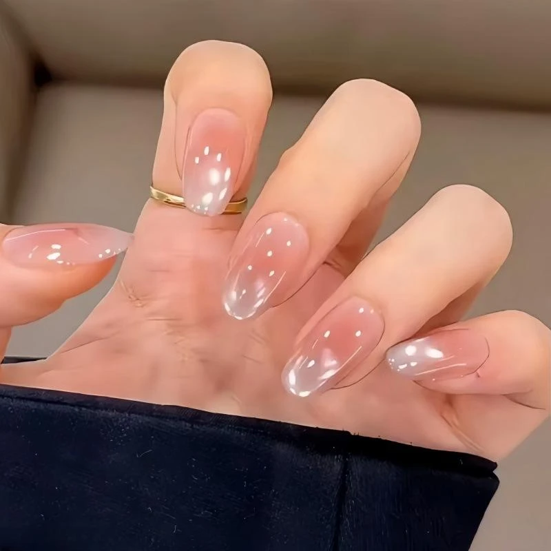 春夏新款露珠穿戴甲猫眼纯欲腮红显白气质简约温柔穿戴甲片指甲