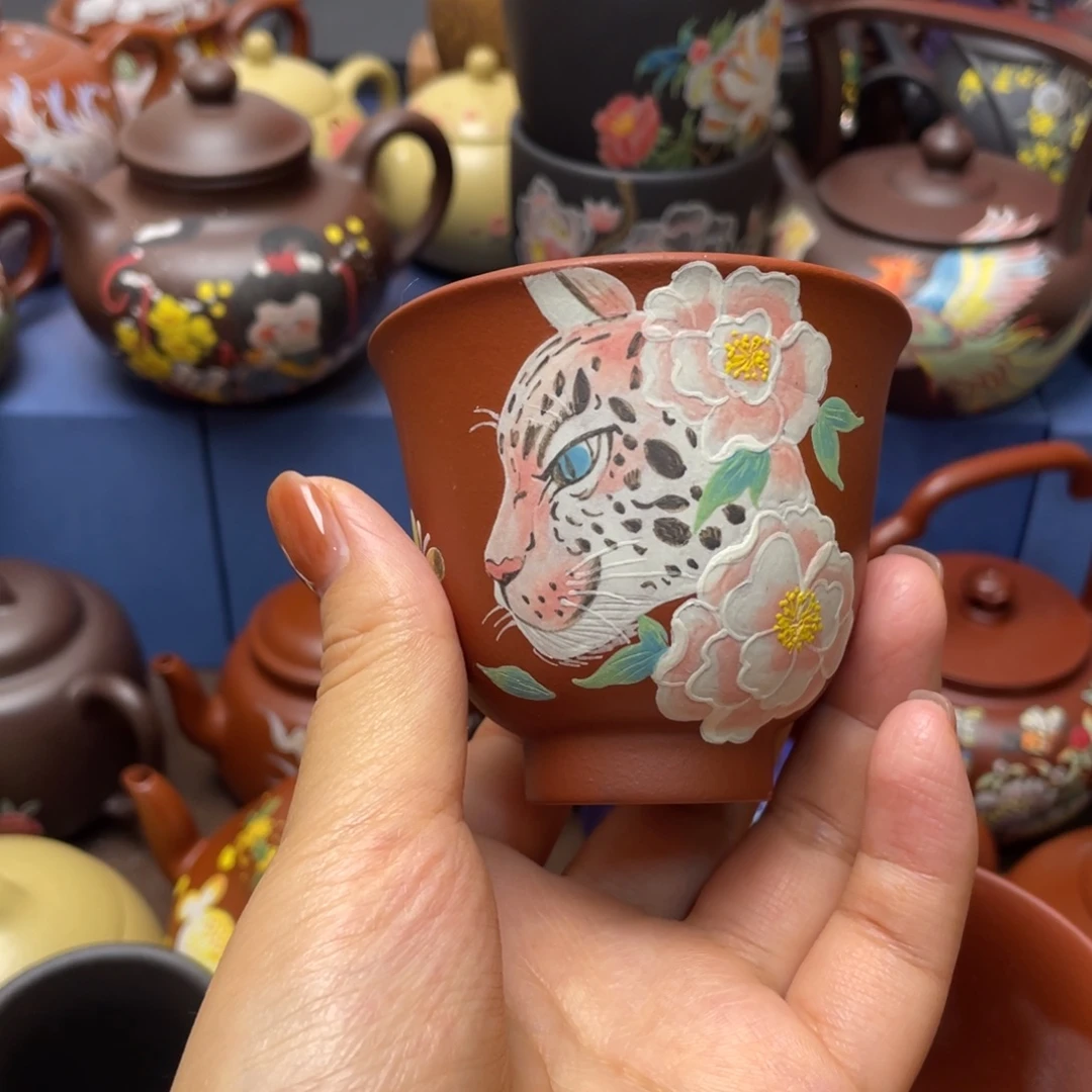 东***子红泥茶杯紫砂主人杯120cc