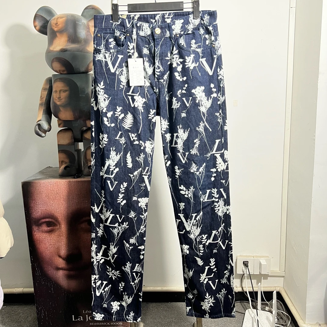 99新 LouisVuitton/路易威登 满印牛仔裤 v2114 31 裤长116腰围42