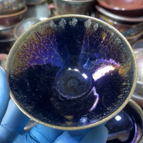 茶盏粒***苦建阳建盏微瑕斗笠