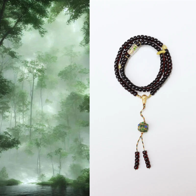 原创设计款琥珀血珀老型简约时尚女款手链项链颈饰6mm