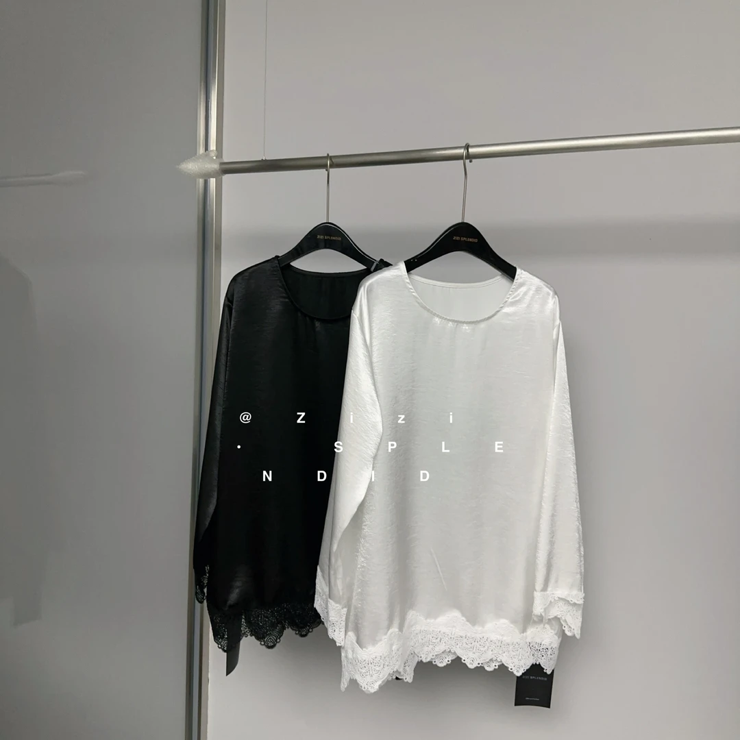 ZiZi（9261#）蕾丝长袖拼接上衣