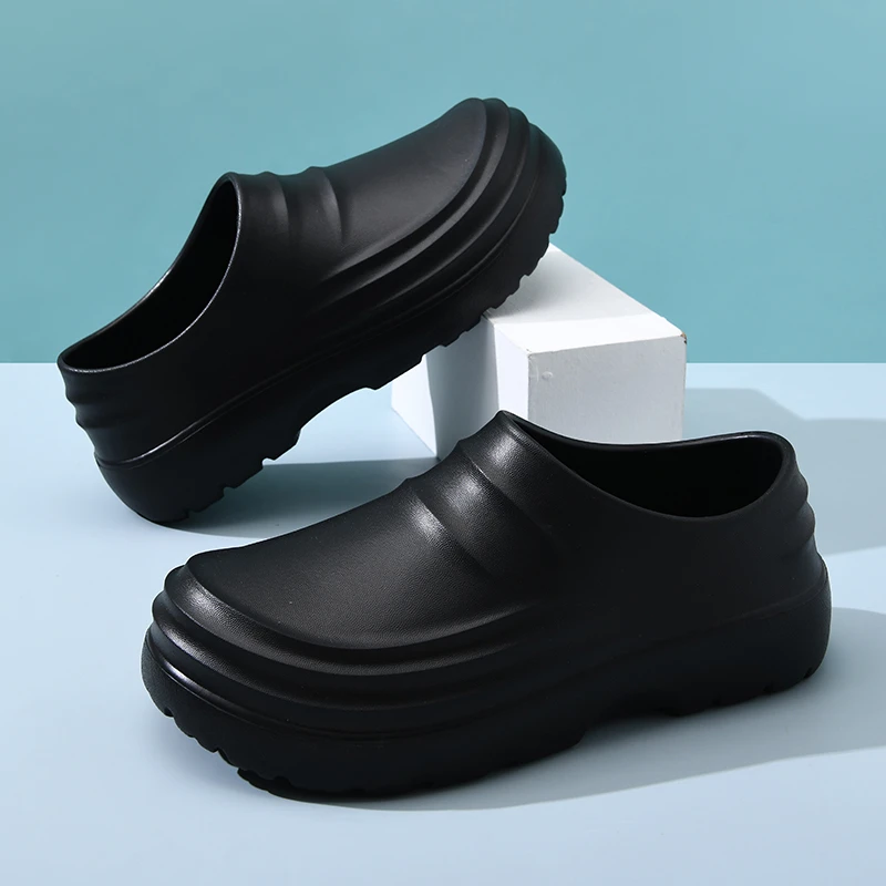 厨师鞋男女同款包跟防水拖鞋厨房专用鞋一脚蹬雨靴防滑劳保工作鞋