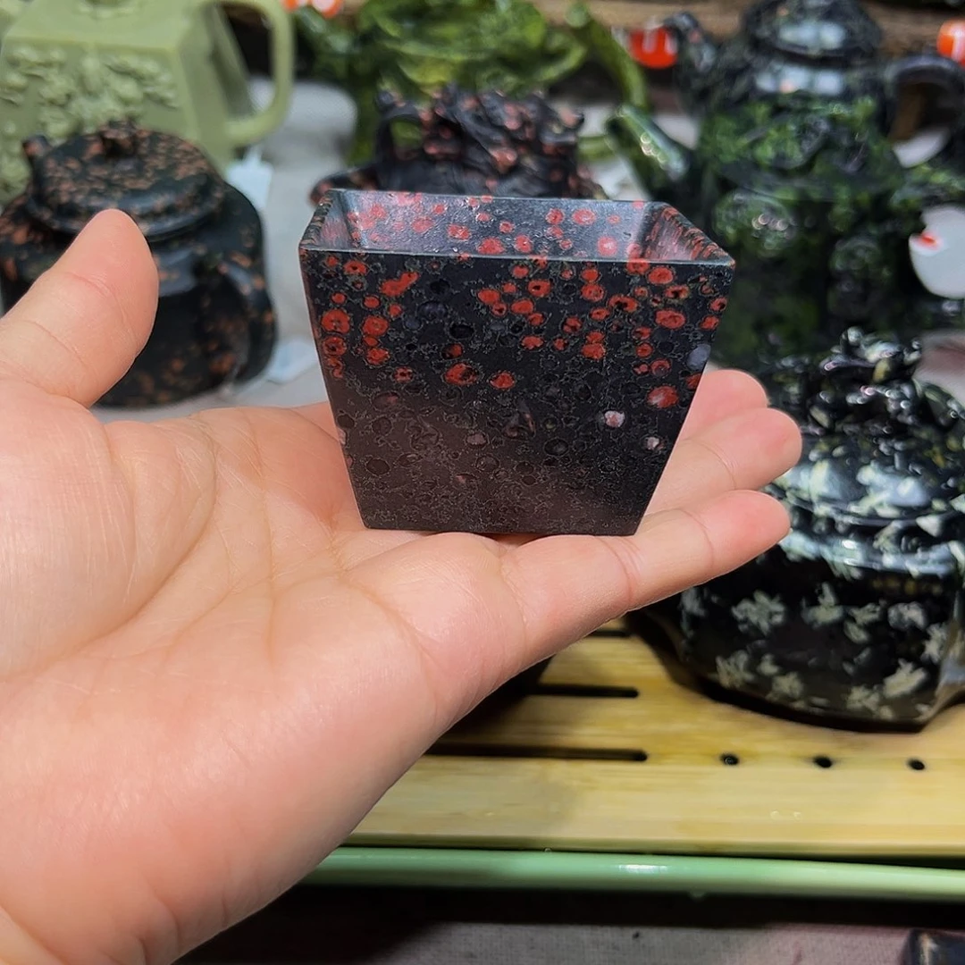 梅花石安山玉四方杯80cc