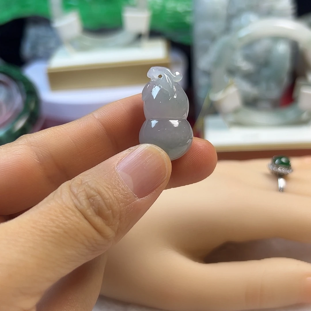 颈饰未镶嵌翡翠缅甸天然A货翡翠福禄吊坠