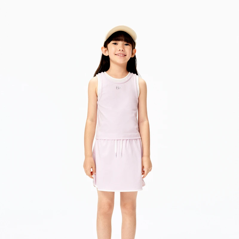 littlemoco童装25夏装新款女童无袖背心半裙两件套装#KBE2SUT006