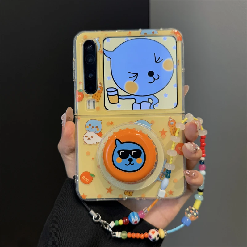 适用华为purax典藏版折叠屏手机壳pocket2酷儿饮料瓶盖磁吸支架女