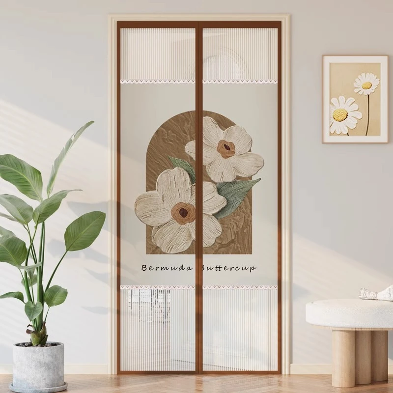 磁吸防蚊门帘魔术贴强磁免打孔纱门卧室纱帘磁条入户门隔断帘新款