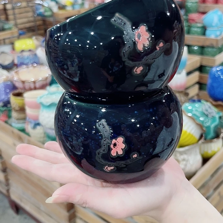 有孔.凑单10元陶瓷花盆发货！