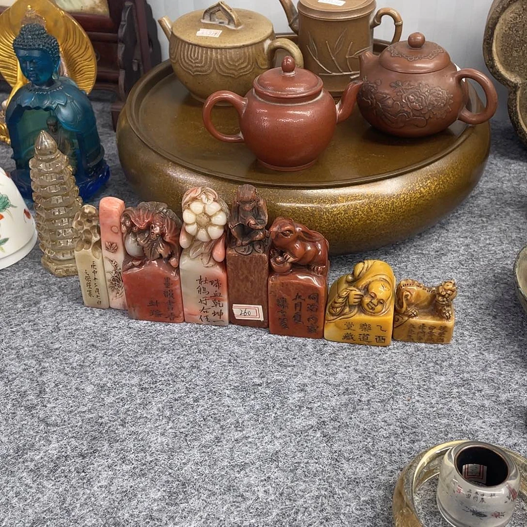 翰***司玉8件印章挂件小物件。