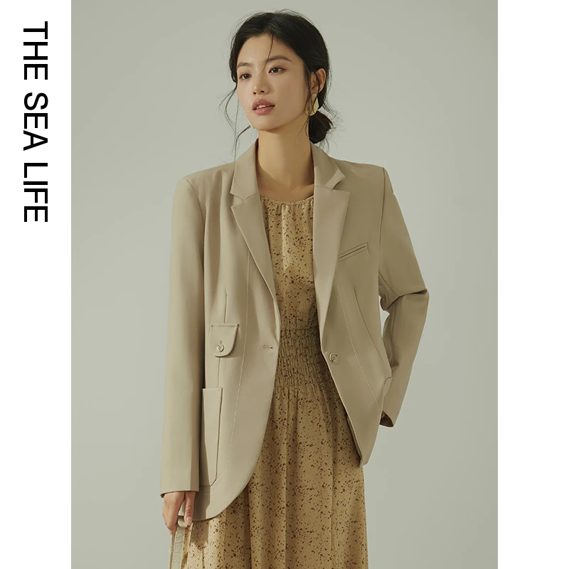 THESEALIFE欧海一生2022秋季新款西装外套简约时尚开衫女LD8311
