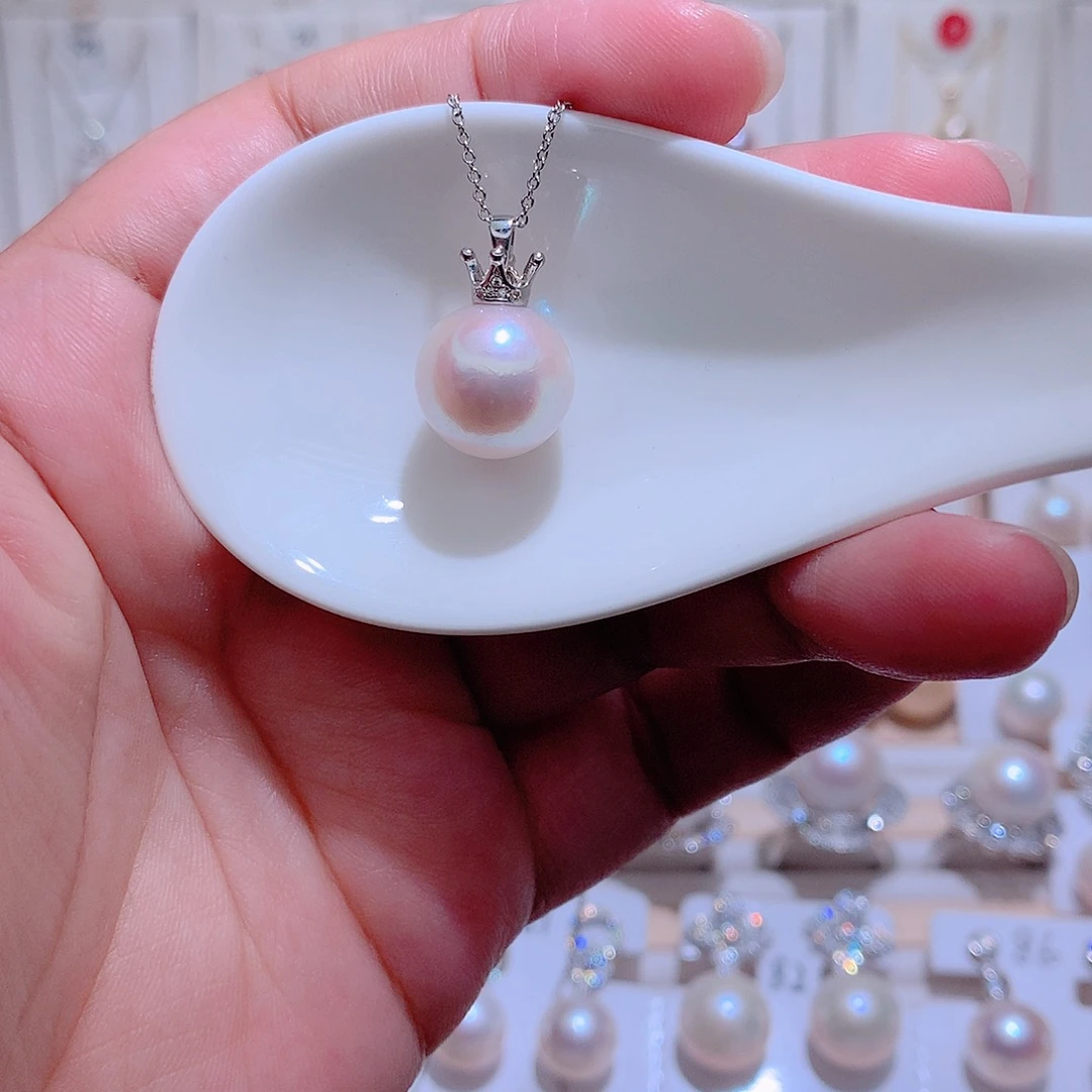 银S925镶嵌戒指淡水珍珠CC微瑕13.1mm