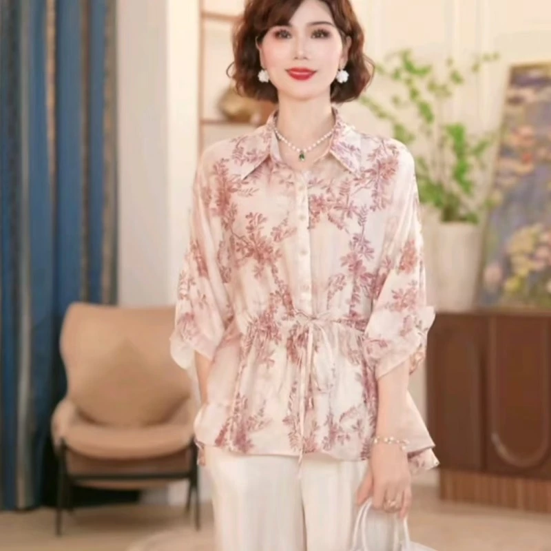 中年妈妈春夏新中式上衣服套装2025新款洋气中老年女装国风两件套