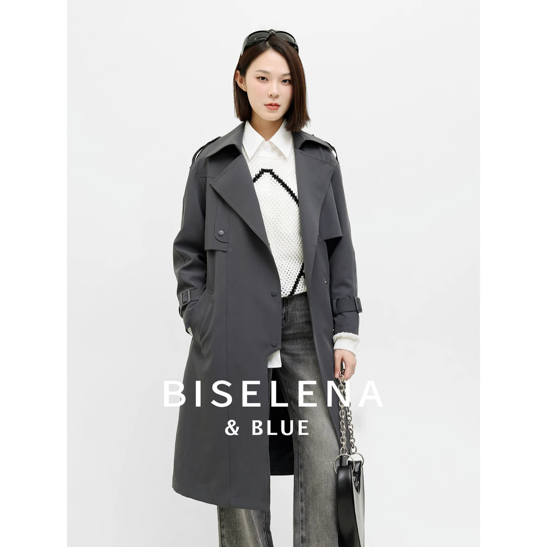 气质复古英伦风双排扣风衣2025年春季新款简约时尚大衣