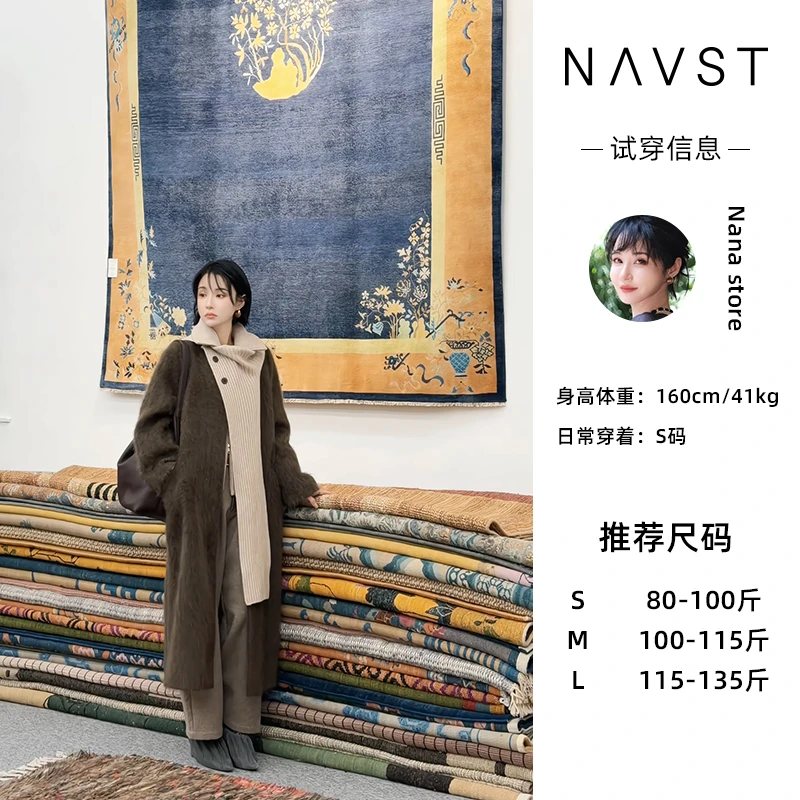 NAVST官方11.15上新百搭圆领双排扣羊毛大衣ND251125DY2SS