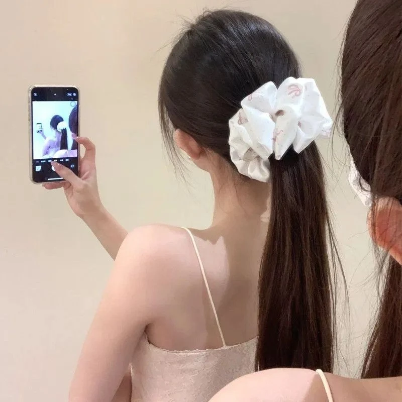 韩系布艺褶皱蝴蝶结香蕉夹马尾夹高级感泡泡发夹后脑勺半扎发饰品