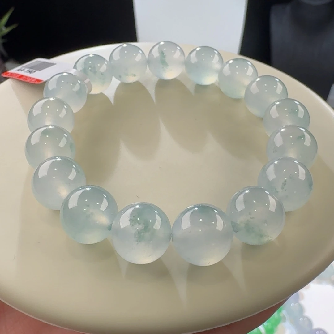 翡翠手链未镶嵌?****?冰绿飘花单圈空姐的定金