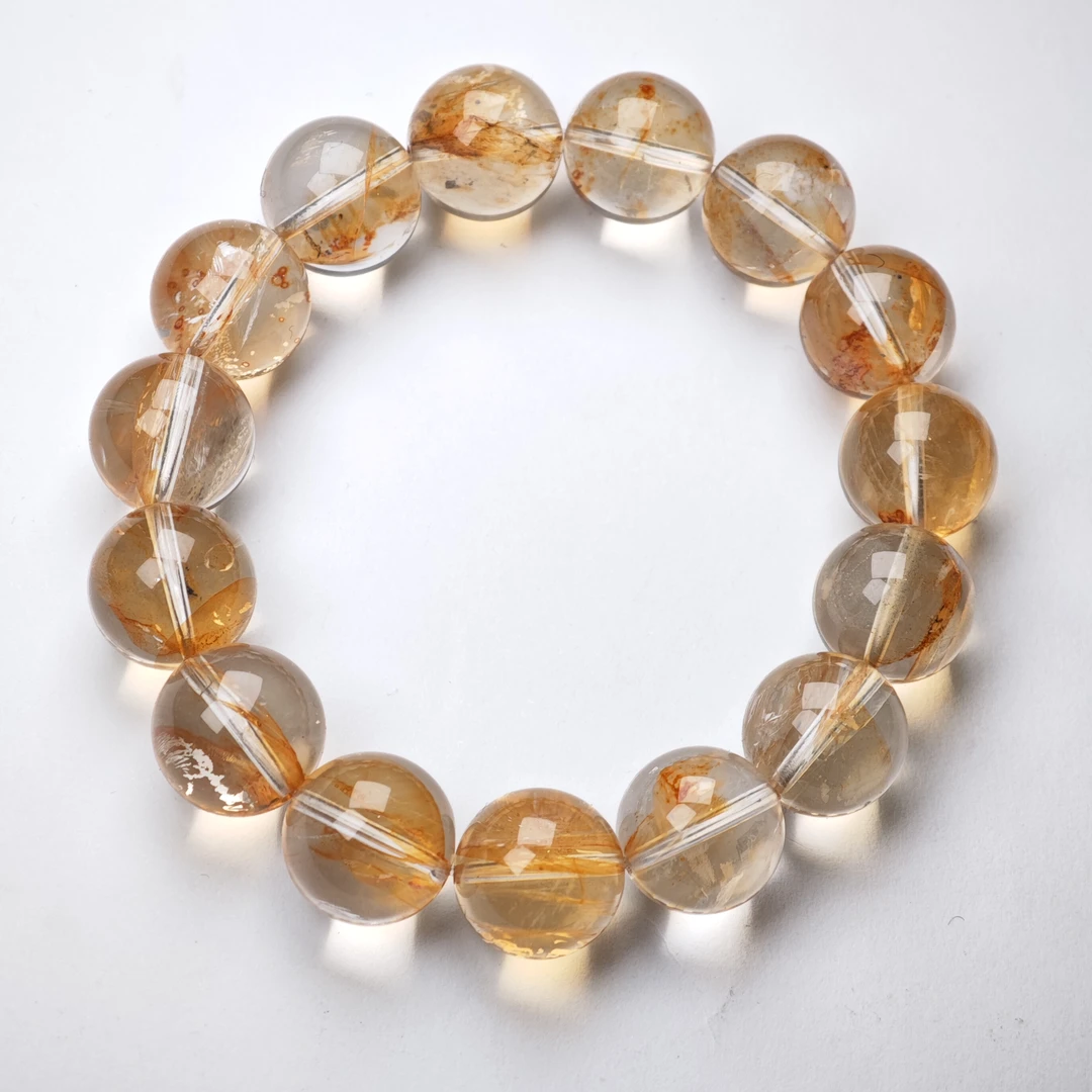 晶匠天然黄胶花手串13-14mm 多样性发一 简约