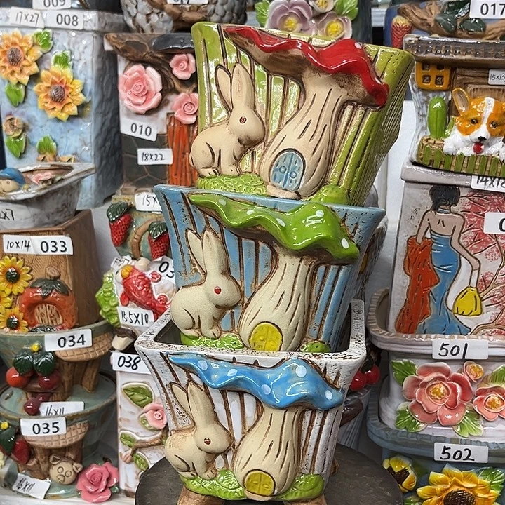 粗陶材质多肉花盆