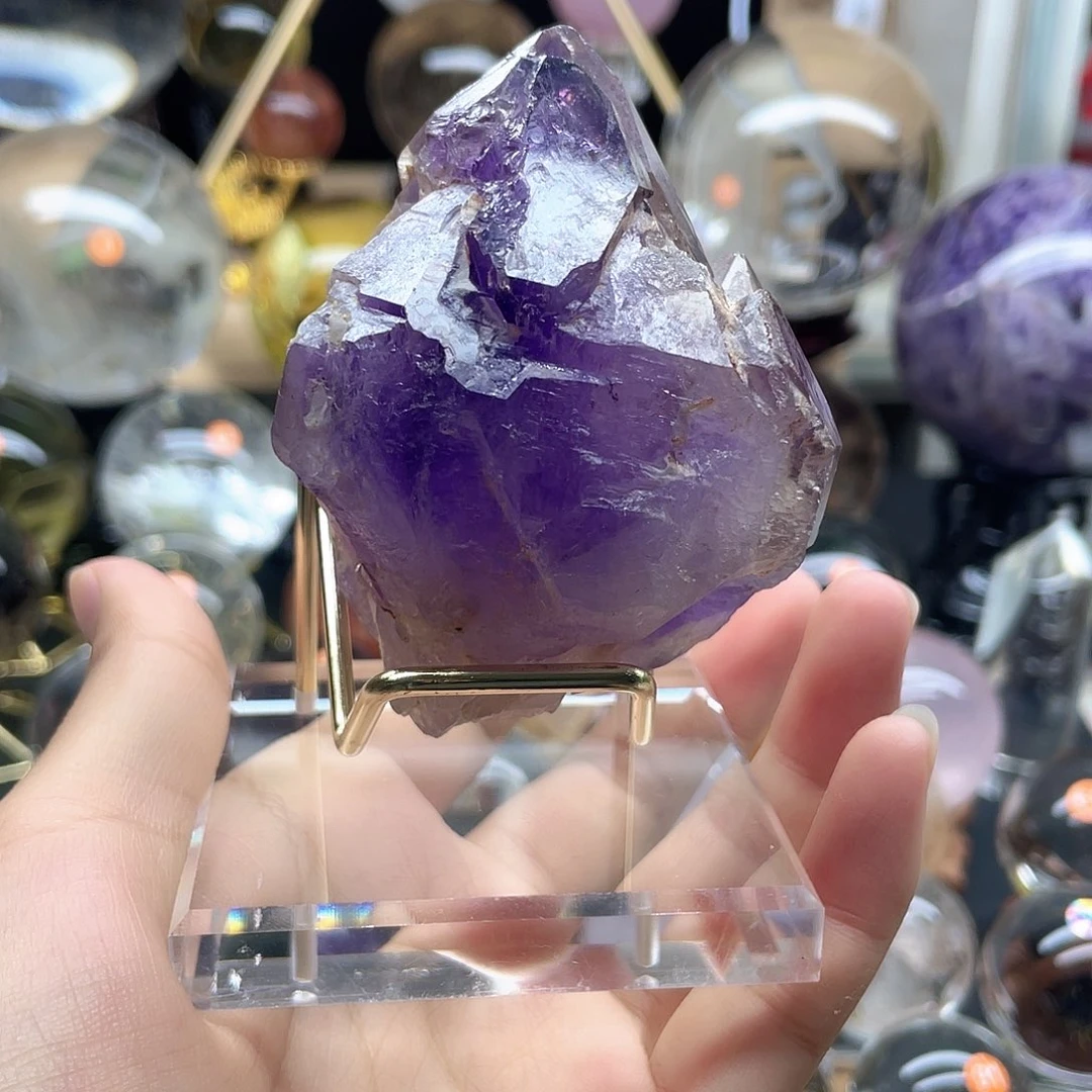 未镶嵌水晶珠宝半成品紫水晶骸骨水胆