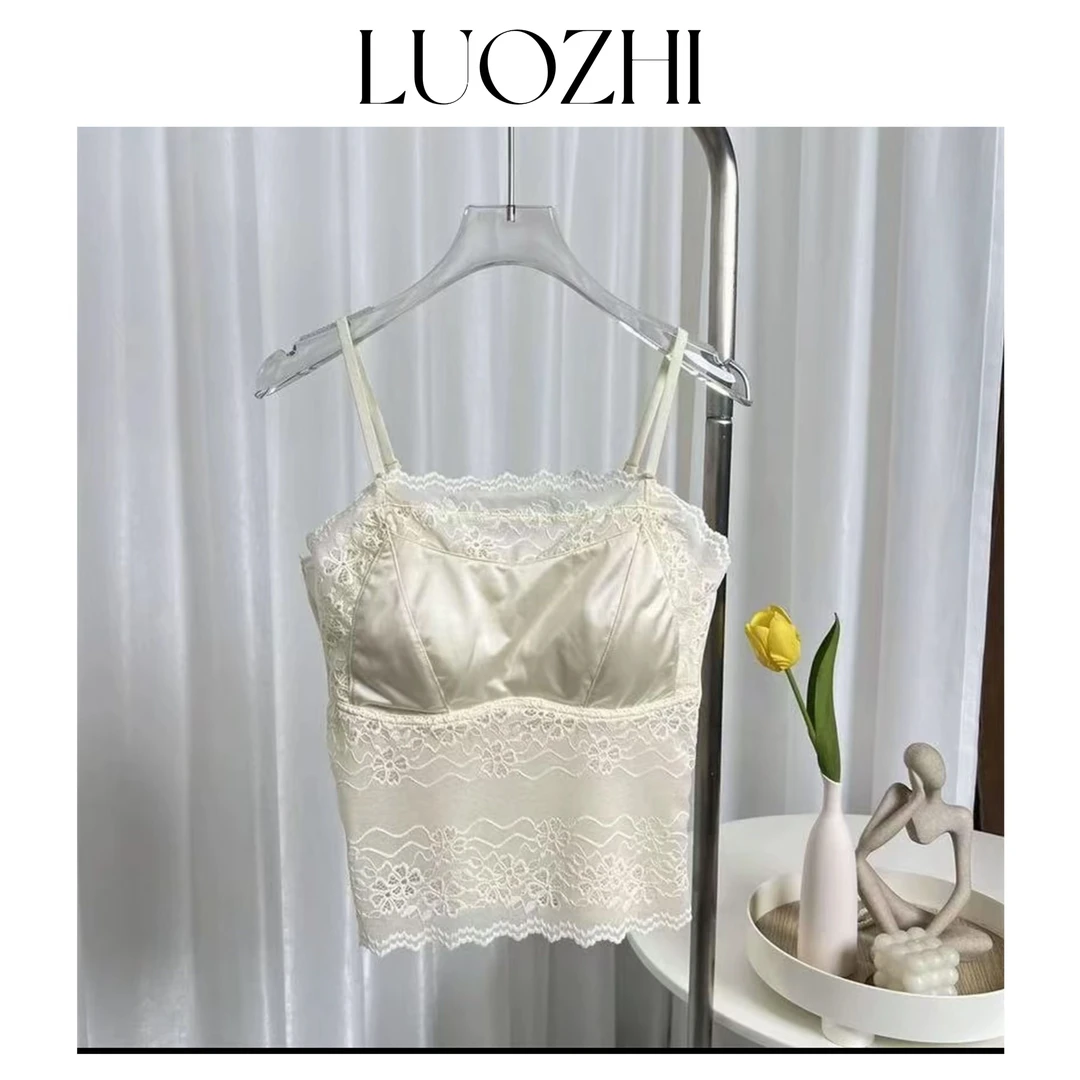 【昕昕严选】LUOZHI罗芝·定制款复古蕾丝缎面美背KK2502