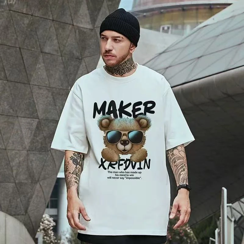 潮流短袖男士时尚夏季黑色半袖圆领春夏百搭休闲T恤