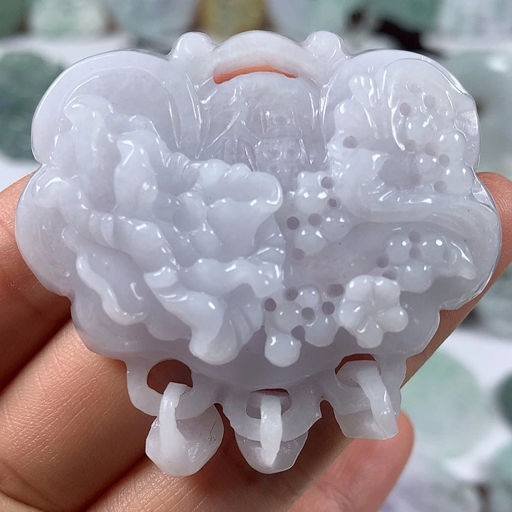 翡翠未镶嵌颈饰花开富贵如意福利