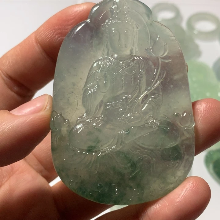 翡翠未镶嵌挂件天然翡翠观音