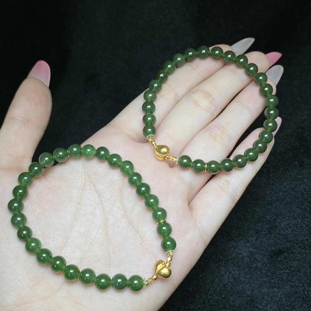 【小北珠宝】和田玉DIY单圈手串约5.5mm+【多样性发一件】6-BH16X660