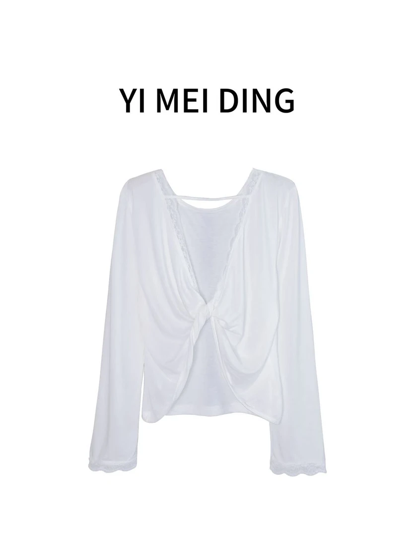 （福利073）依美丁时尚后背扭结设计防晒长袖上衣