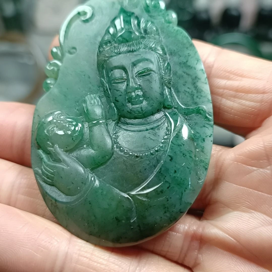 独山玉未镶嵌送子观音